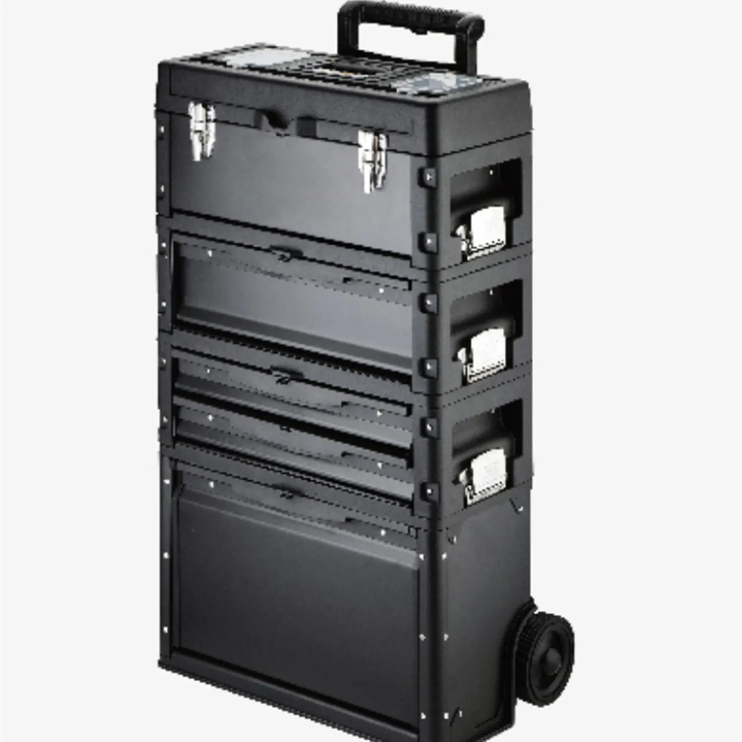 Nuovo Design a quattro strati cassetta portautensili in plastica rigida per impieghi gravosi cassetta portautensili carrello con ruote
