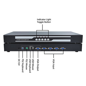 1080P 4 puertos VGA KVM Switch 4 entradas 1 salida 4x1 VGA Switcher con consola USB PS2