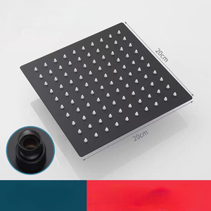 Nhà máy trực tiếp 6 inch vuông chrome đen thép không gỉ Ultra Slim lượng mưa vòi hoa sen đầu phòng tắm - Product Image 6