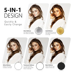 ไฟสะท้อนแสง30/60ซม. 5 in 1พับได้หลายแผ่นสำหรับถ่ายภาพในสตูดิโอและแสงกลางแจ้ง - Product Image 2