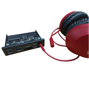 Panel frontal de Metal USB 3,0 6 en 1, 3,5 pulgadas, Hub con puerto de salida de Audio HD y puerto de entrada de micrófono para escritorio