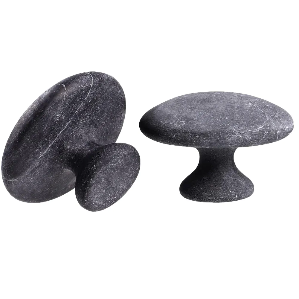 Hot Stones Mushroom Shaped Massage Stones, Natural Lava Basalt Hot Rock Gua Sha Tools for Essential Massage Spa Therapy
