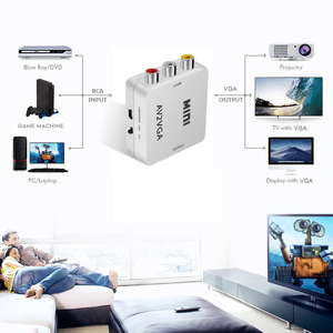 AV <strong>RCA</strong> CVBS to <strong>VGA</strong> Video Converter <strong>VGA</strong> to AV <strong>RCA</strong> Adapter With 3.5mm Audio Cable for TV Box PC Monitor 1080P HDTV Mini Converter
