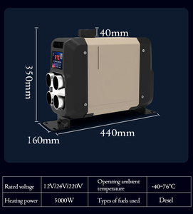 เครื่องทำอากาศร้อนสำหรับจอดรถ AIO 12V 24V 220V 5KW หน้าจอ LED ยิงน้ำมันดีเซลปริมาณการใช้เชื้อเพลิงต่ำ - Product Image 4