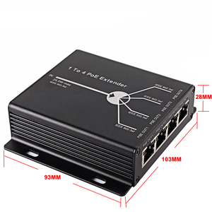 パッシブ4ポートPOEイーサネットエクステンダーIEEE802.3af forCCTV IPカメラ120メートル (最大) 標準CAT5ケーブルcctvセキュリティ - Product Image 2