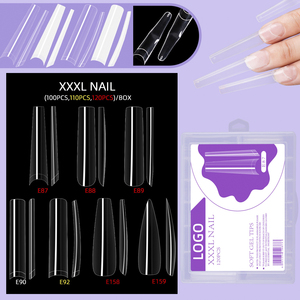 100/110/120 adet XXXL toptan yapay tırnaklar yeni fransız uzun temizle doğal balerin kare tabut Stiletto Nail İpuçları