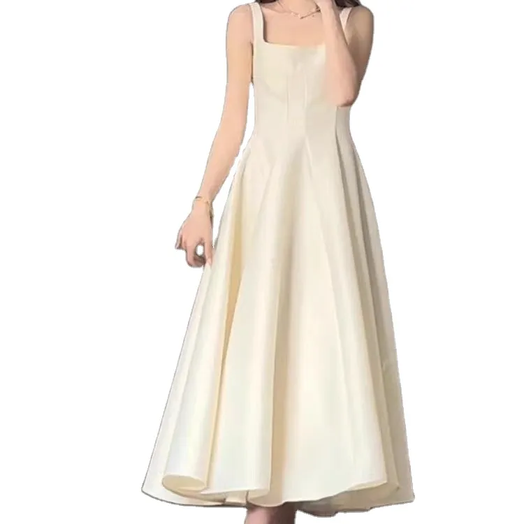 Özelleştirilmiş fransız stilleri bayan elbiseler fransız zarif kare boyun akşam parti prenses elbise