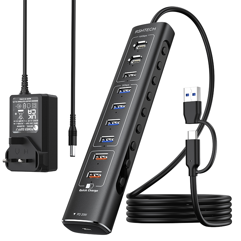RSH-A10QPD noir avec adaptateur secteur britannique