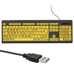 Cablato USB grande stampa tastiera del Computer per gli utenti ipovedenti ad alto contrasto tasti 104 lettere per gli uomini anziani - Product Image 2