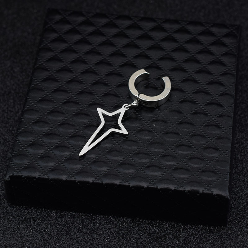 E064-Silver 5 Wide Ear Clip (For Non-Pierced Ears, 1 Piece)