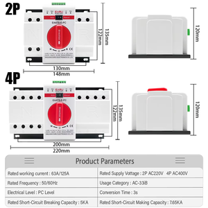 ATS PV çift güç otomatik Transfer anahtarı AC220V 400V 50/60Hz tipi MCB otomatik manuel Sal anahtarları devre kesici EAATS-E-PC - Product Image 2