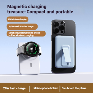 Mini Magnetic Wireless 15W With Stand Portable Charger 22.5W PD Fast Charging Battery Pack Power Bank 5000mAh for <strong>Apple</strong> Watch