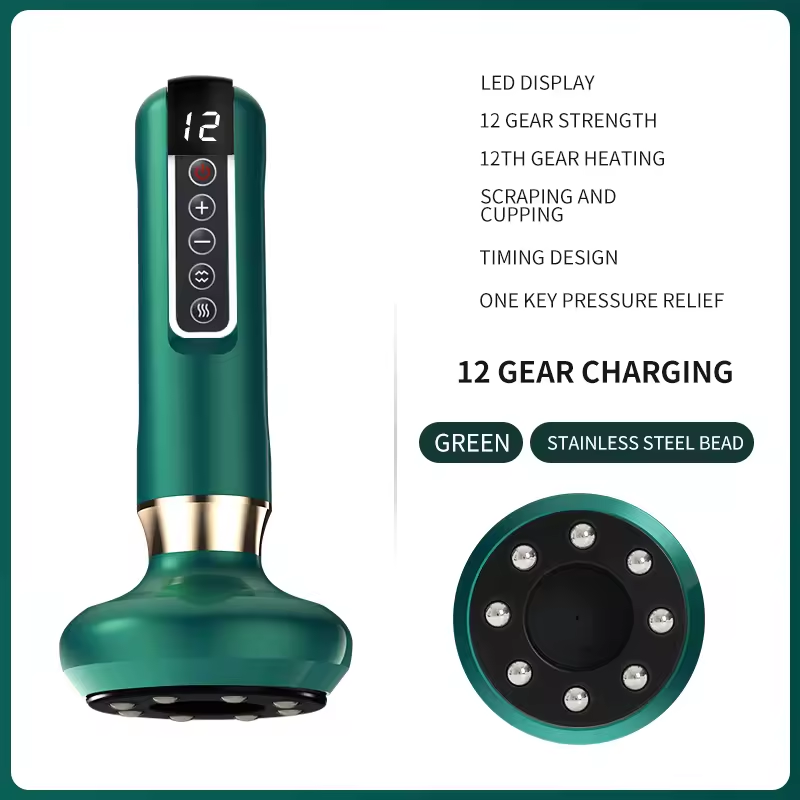 Perles vertes + acier inoxydable (12 modes)