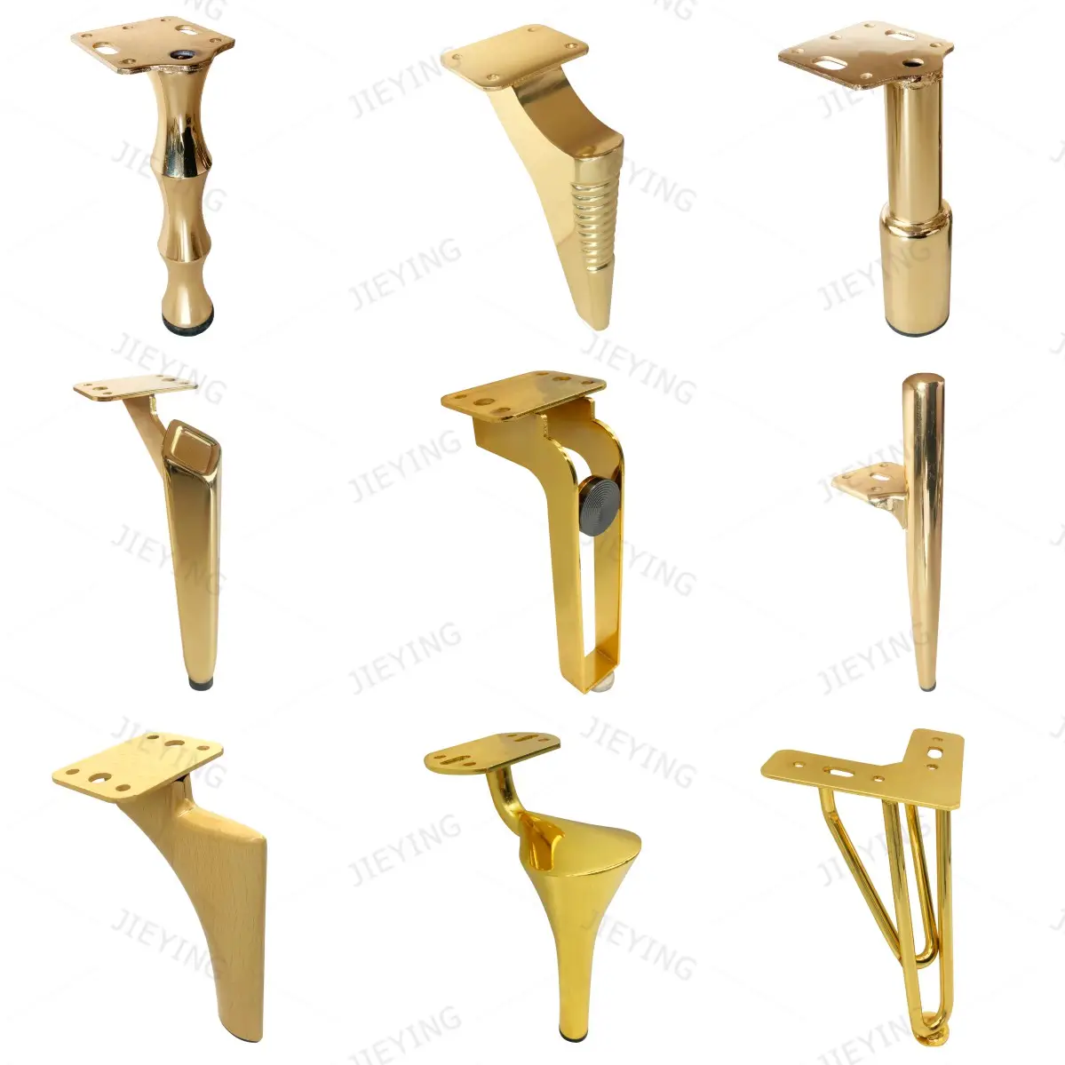 Patas de gabinete de muebles de metal personalizadas de fábrica, patas de sofá doradas, patas de cama de metal, patas de muebles de hardware