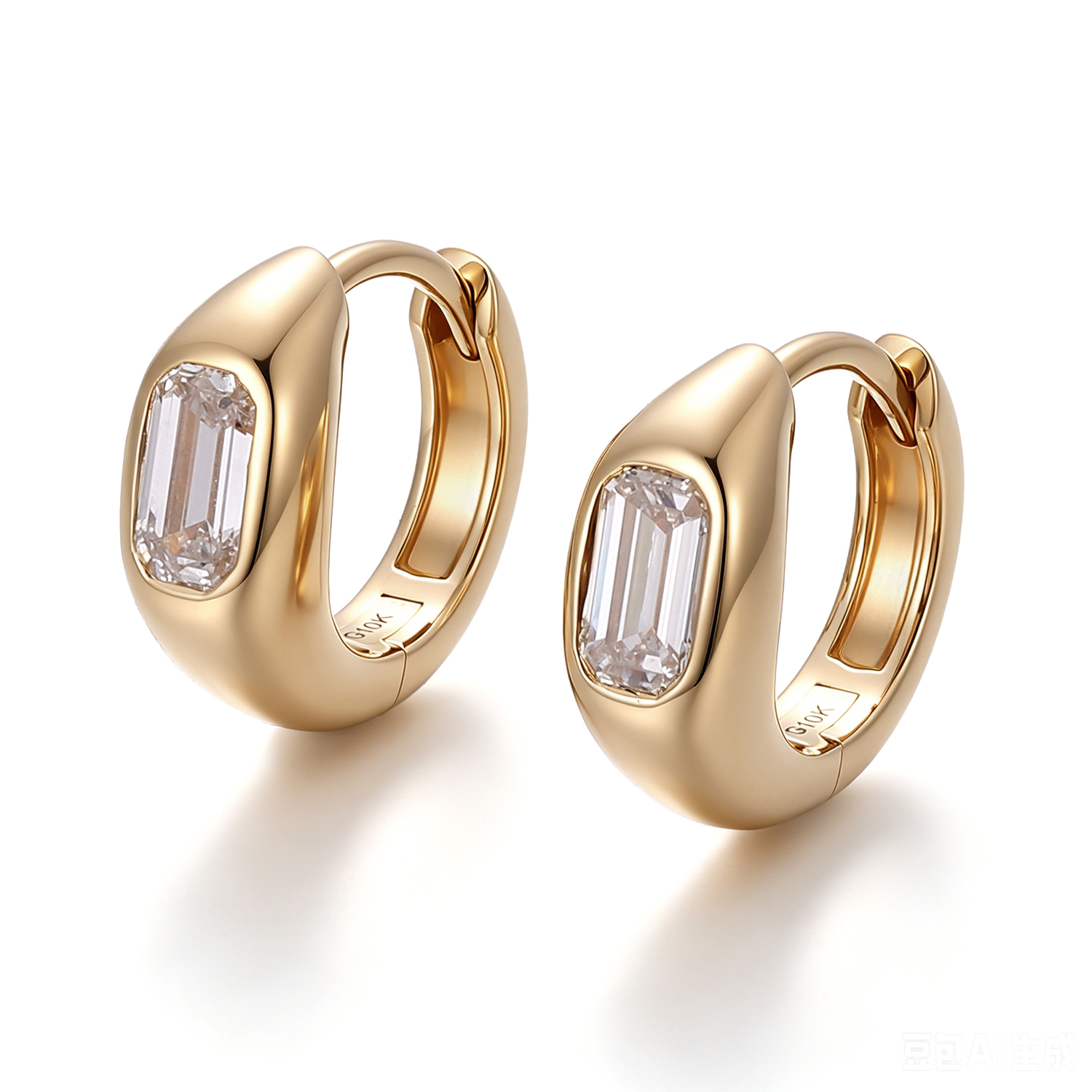 14k yellow gold lab diamond earring