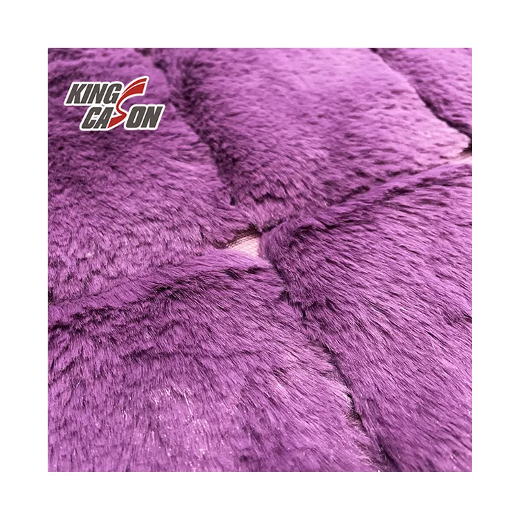 Kingcason Cina fabbrica 100% poliestere tinta unita griglia di tintura Jacquard coniglio pelliccia sintetica tessuto in pile per coperta pigiama biancheria da letto