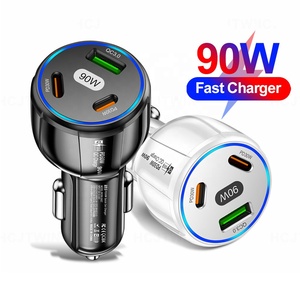 Yeni taşınabilir 3 in 1 Usb C portu 90w hızlı araba hızlı telefon şarj 30w Usb 3.5a araba şarjı 3 Port C tipi Usb hızlı şarj 3.0 - Product Image 2