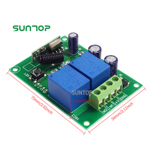 433Mhz telecomando universale Wireless interruttore DC 12V 2CH 2 Gang Rf relè ricevitore e portachiavi trasmettitore per Garage - Product Image 4