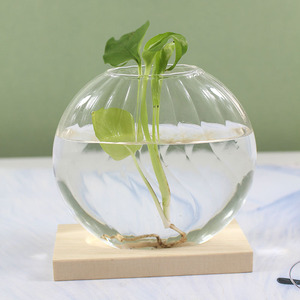 ガラス花瓶シンプルなデスクトップ装飾花瓶オフィス水耕栽培グリーン大根 - Product Image 3