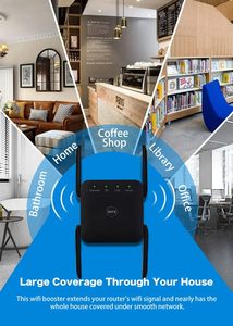 5g 1200Mbps双频WiFi输出器信号增强器家庭覆盖高达5000平方英尺和32设备无线中继器 - Product Image 5