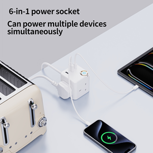 Bs כוח רצועה קובייה סטנדרטי 2 usb 1 סוג-c טעינה מהירה 13a הגנה 125V רשת ukca ac שקעים אלקטרוניקה