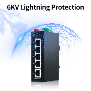 5端口100米工业交换机，100mbps DIN35轨道100Base-T网络以太网快速交换机IP30防雷即插即用 - Product Image 2