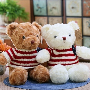 Toptan OEM Log kişiselleştirilmiş dolgu oyuncak ayı 30cm güzel oyuncak ayı peluş oyuncak ayı yumuşak giysi Hoodies kazak - Product Image 6