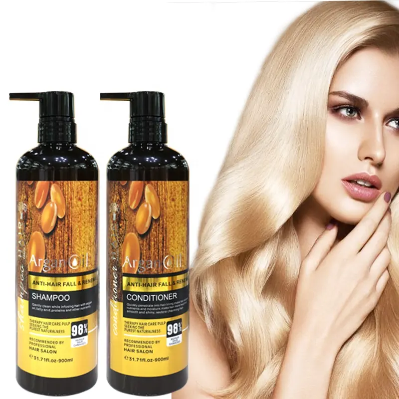 ที่กำหนดเองแบรนด์ของคุณเองธรรมชาติ Argan น้ำมันแชมพูสระผมและครีมชุดอินทรีย์แชมพูดูแลเส้นผมฉลากส่วนตัว