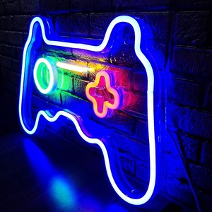 カスタムLedゲーム型ネオンライトゲームパッドコントローラーゲーミングゾーンパーティーの寝室の壁の装飾のためのネオンサイン