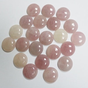 Natural Rose Quartz Crystal Flat Back <strong>Stone</strong> pink Round <strong>Cabochon</strong> Crystal <strong>Stone</strong> for DIY Jewelry Ring Massager Making