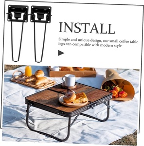 Welltop New arrivals đồ nội thất phụ kiện kim loại bảng chân đen gấp bảng chân gấp kẹp tóc chân cho cà phê bàn ghế - Product Image 2