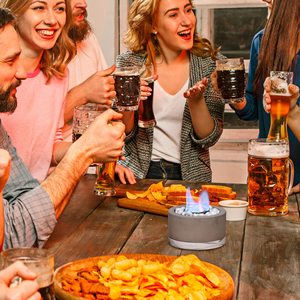Tabletop Fire Pit Bowl, Portable Fireplace, Personal <strong>Round</strong> Firebowl with Flame, Firepits for Use on <strong>Patio</strong>, Balcony, Camping - Product Image 5
