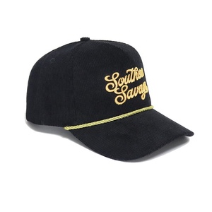 Gorras de béisbol personalizadas con logotipo de bordado metálico dorado 3D, gorra deportiva de 5 paneles para hombre, sombreros de PANA con cuerda más gruesa - Product Image 2