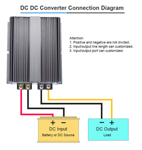 信号分離ステップアップブーストコンバーターハイパワー24Vdc-48Vdc30A、大型アルミニウムシェル付き