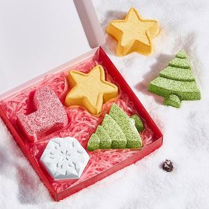 新しいOEMプライベートラベル天然成分ボールビーガンバス爆弾クリスマスギフトセットリラックスヒーリングバブル海塩