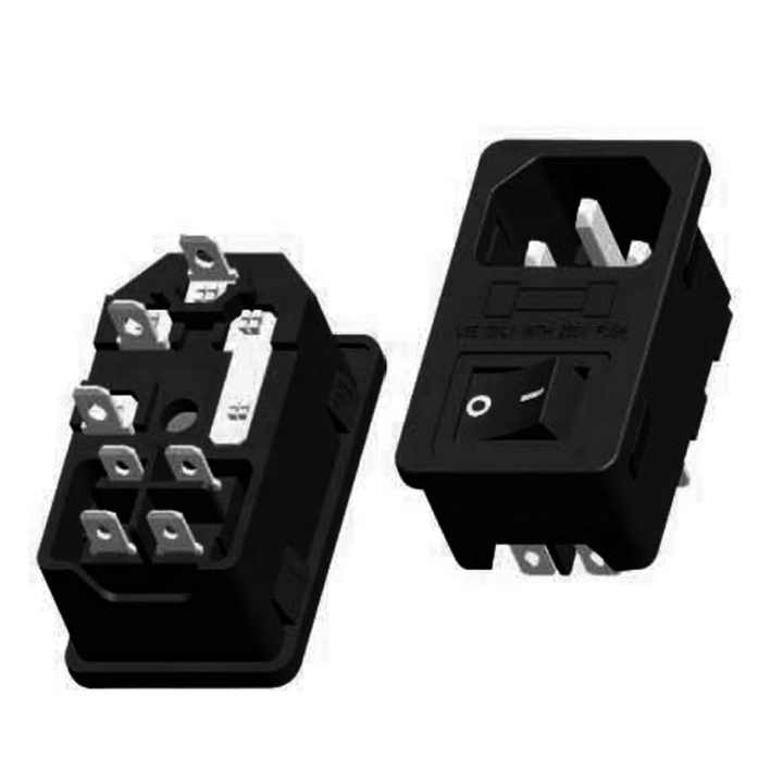 AC Power Socket with Fuse and ON/OFF Switch + Wire Cable
