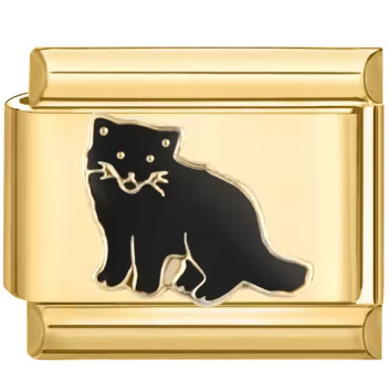 2544 - Chat loup noir et or