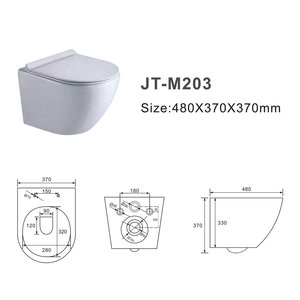 <strong>Best</strong> Selling Wall Mounted Concealed Flushing Tank Ceramic <strong>Toilet</strong> and Built in Wash Closet WC - Product Image 3