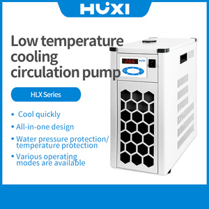 Huxi เครื่องทำน้ำเย็น3L ในห้องปฏิบัติการพร้อมปั๊มหมุนเวียนภายนอก220V ระบายความร้อนที่อุณหภูมิต่ำ-20 ~ RT