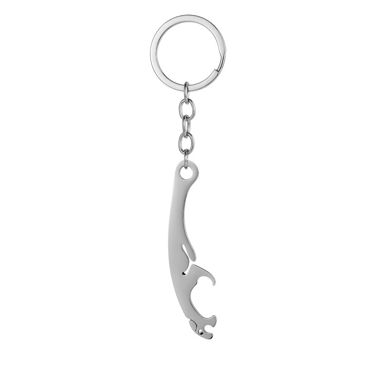 Leopard bottle opener key chain