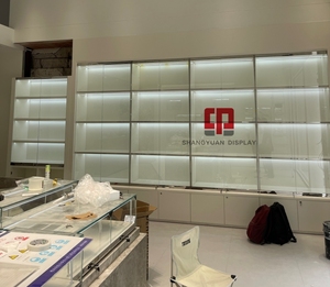 Cao cấp tùy chỉnh đồ trang sức Showcase trắng sơn Tempered Glass Bag tủ trưng bày thâm quyến hiển thị trường hợp các nhà sản xuất - Product Image 6
