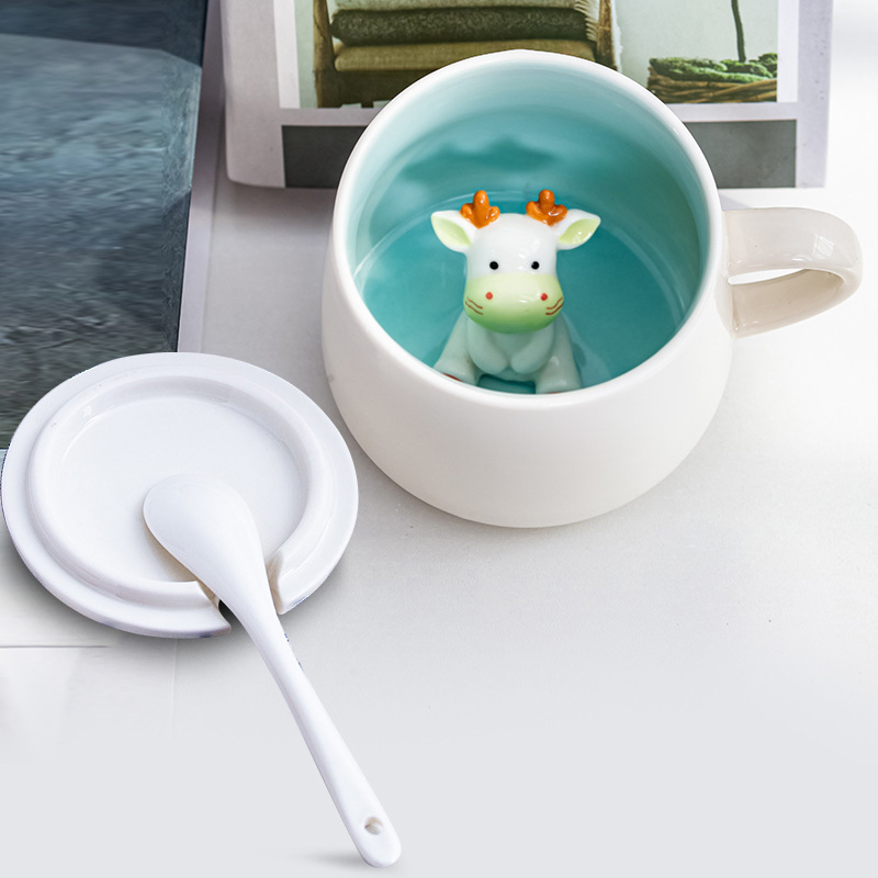 Petit dragon blanc (avec couvercle et cuillère)