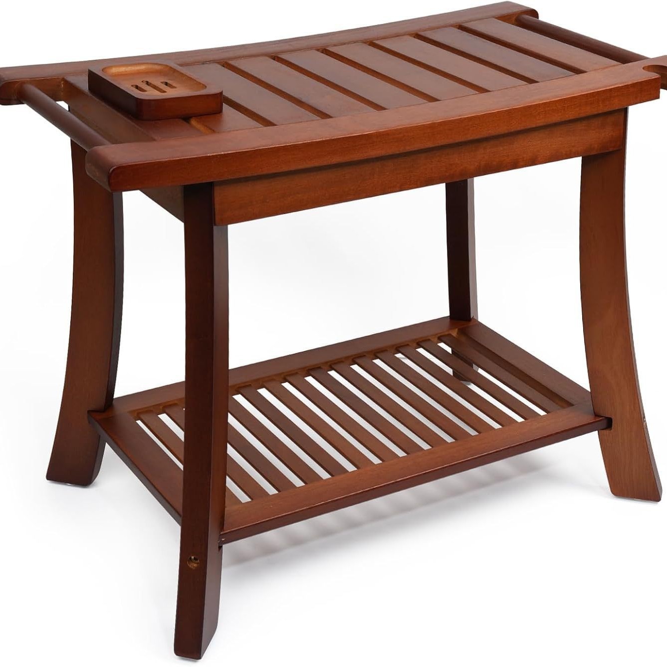 NZ500 Teak Bathroom Stool with Shower Head