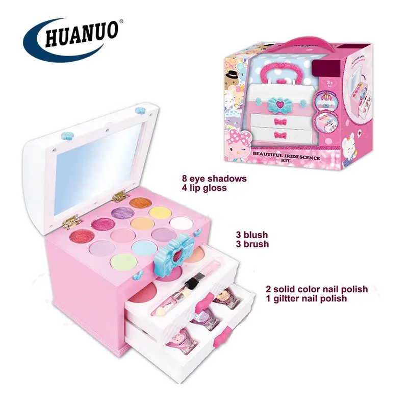 Kids Cosmetica Speelgoed Make Up Set Roze Beauty Case Nagellak Make-Up Kits Voor Meisjes