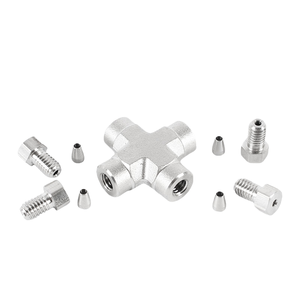 Chéo loại phụ kiện 4 cách Công Đoàn ống thủy lực nén phụ kiện đôi ferrule 4-cách bình đẳng Công Đoàn chéo ống lok phù hợp - Product Image 3