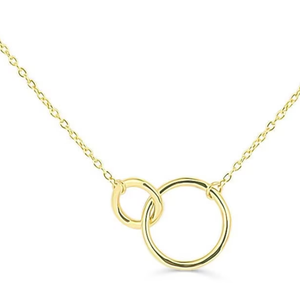 Infinity Minimal Dainty çift daire kolye birlik bağlantı birbirine kolye narin katmanlama kolye basit - Product Image 2