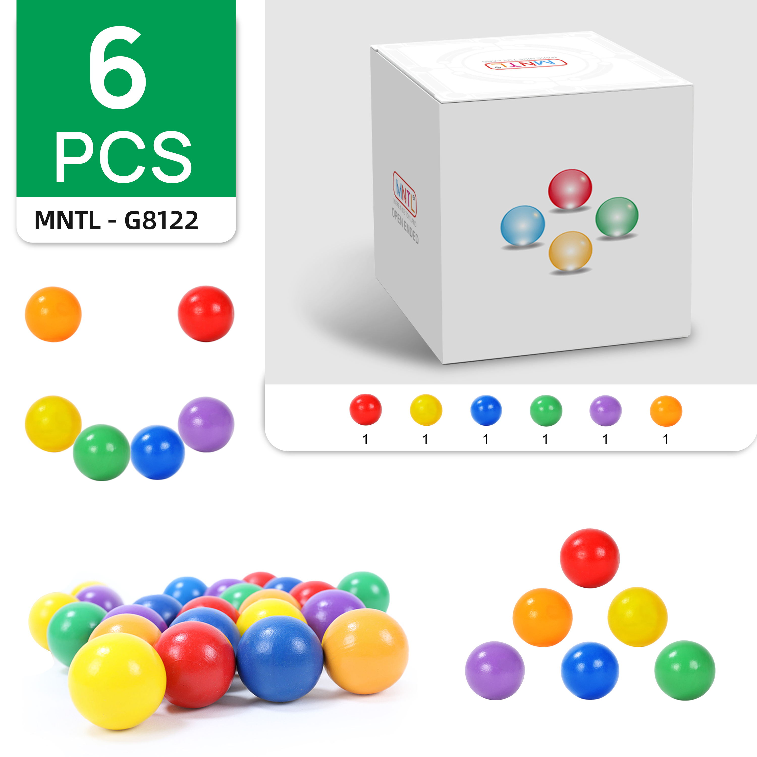 Set di 6 Palline di Legno Espandibili