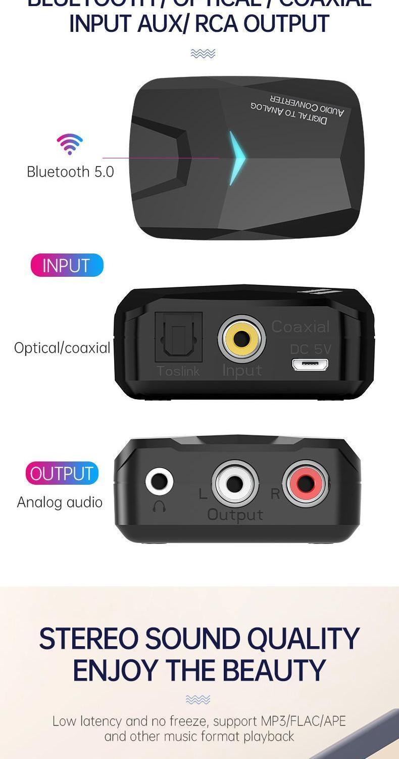 convertisseur audio sans fil numérique vers analogique et récepteur bluetooth-2