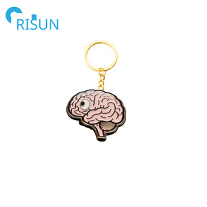 Bán Sỉ Móc Khóa Tráng Men Não <span class=keywords><strong>Sagittal</strong></span> Mạch Kim Loại Móc Chìa Khóa Điện Não Cô Gái Lấp Lánh Màu Hồng Biểu Tượng Tùy Chỉnh Móc Chìa Khóa - Product Image 2