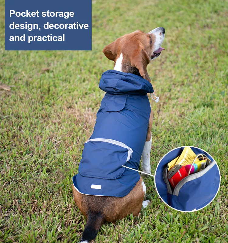 Wholesale Raincoats Private Brand Logo Custom Multi-function Waterproof Luxury Pet Dog Raincoat with Pocket